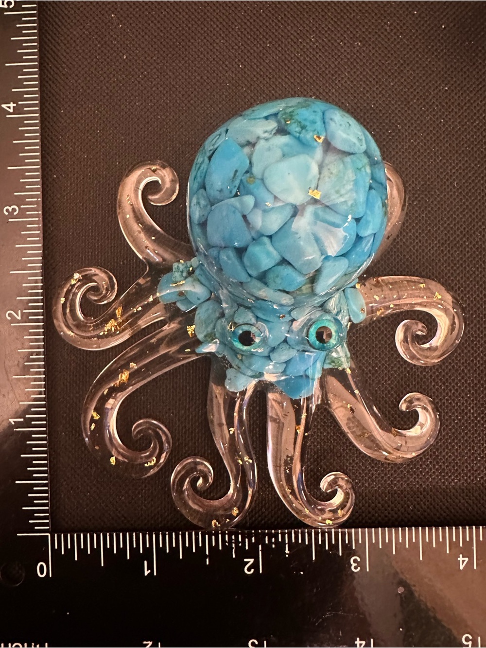 Resin and Blue Crystal Chips Octopus Figure - Picture 16 of 16